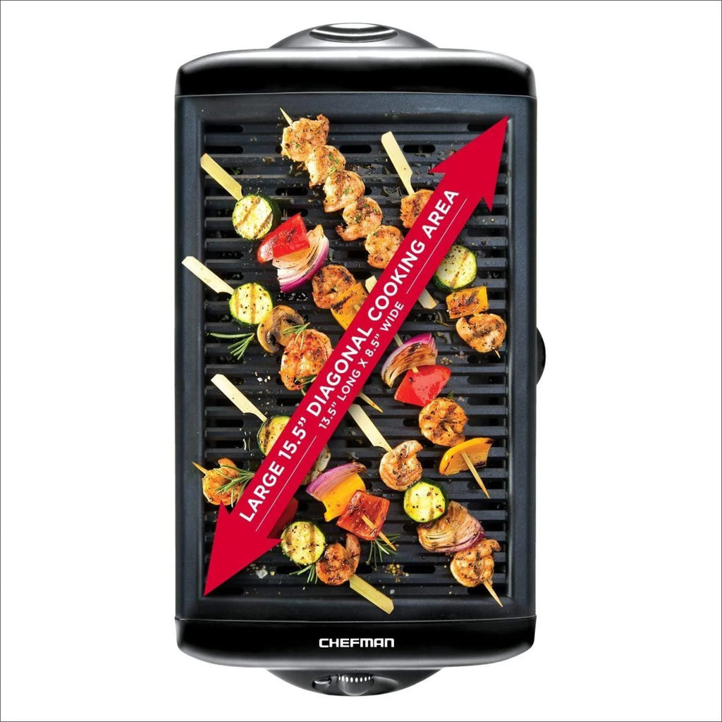 Black Electric Smokeless Indoor Grill with Non-Stick Cooking Surface S1879