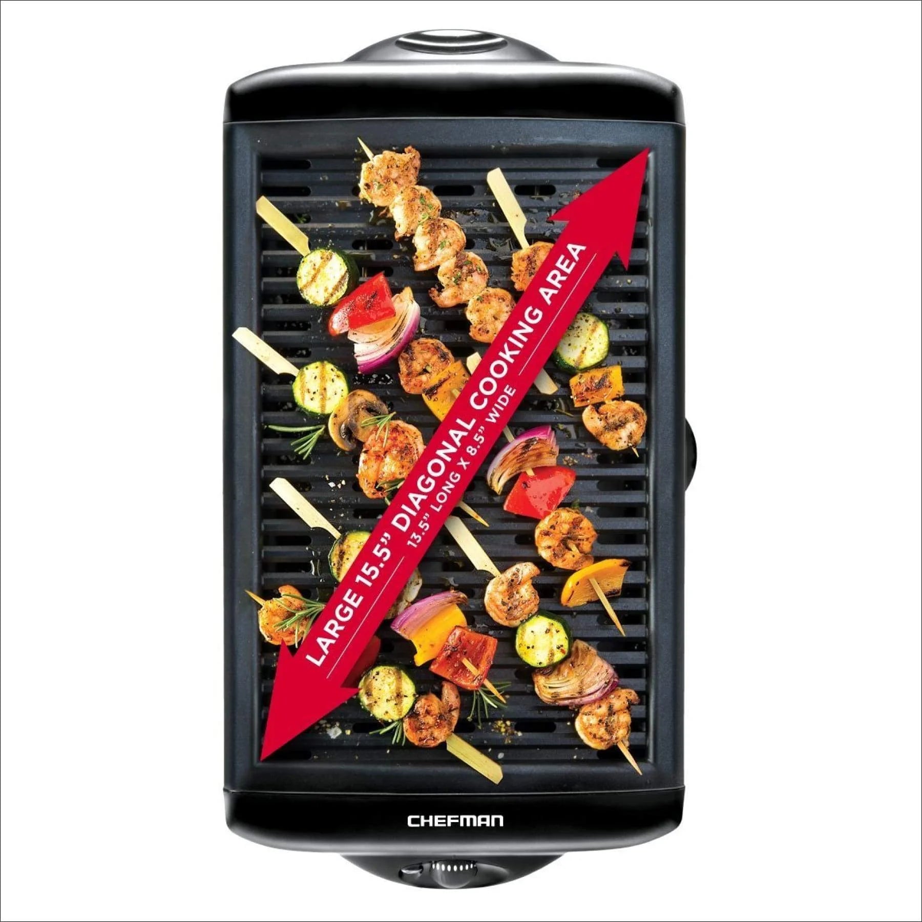 Black Electric Smokeless Indoor Grill with Non-Stick Cooking Surface S1879