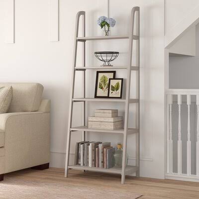 Quartz Gray Ladder Bookcase X1878