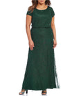 Beaded Blouson Gown - Dusty Emerald 14W S61157