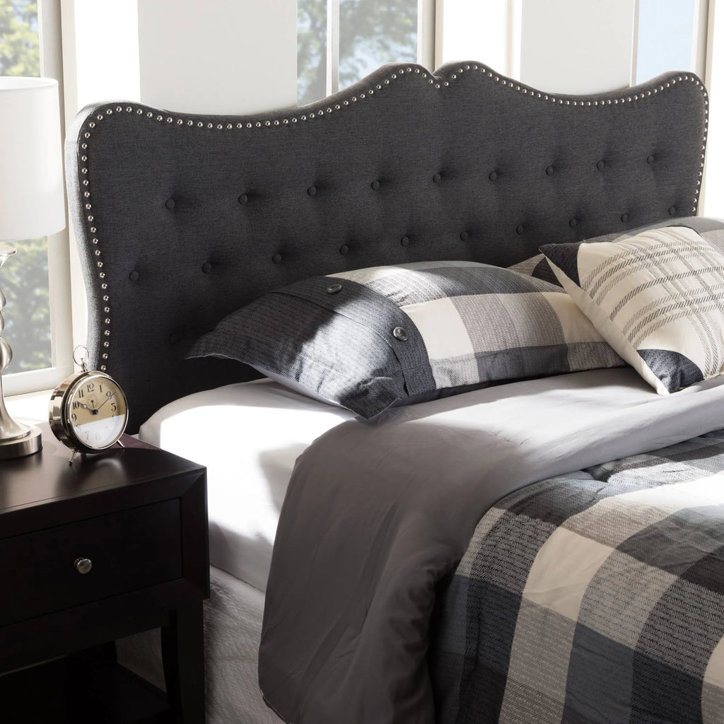 Dark Grey Fabric Full Size Headboard C9450