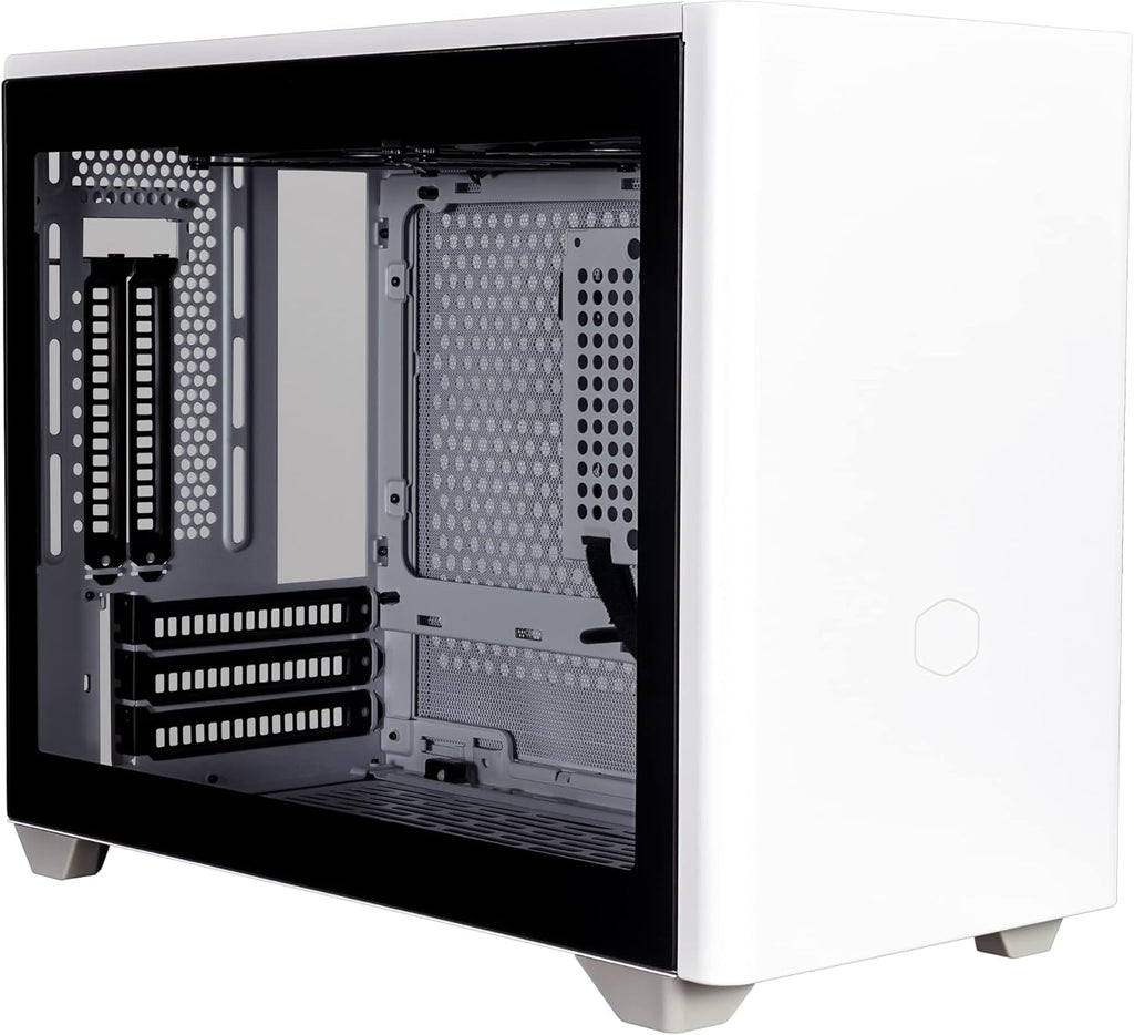 White Mini ITX Computer Case with Tempered Glass Side Panel V671