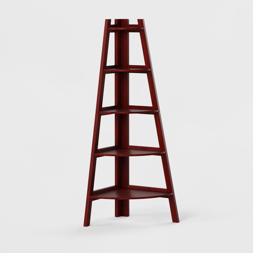 5 Shelf Corner Bookcase Cherry D36164