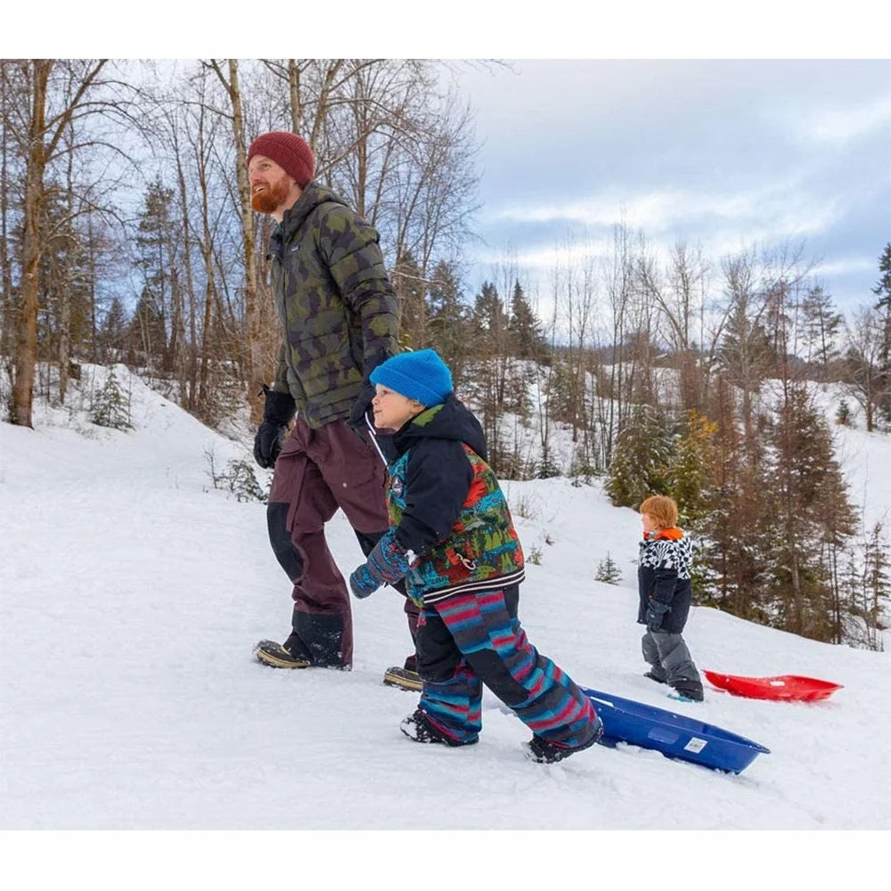 Neon Pink Plastic Snow Toboggan Sled Q715
