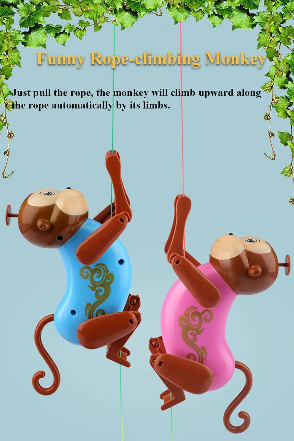 Pink Pull String Climbing Monkey Toy Z74451