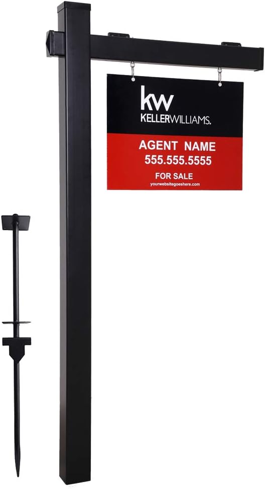 White 6-Feet Vinyl PVC Real Estate Sign Post with Flat Cap K99478