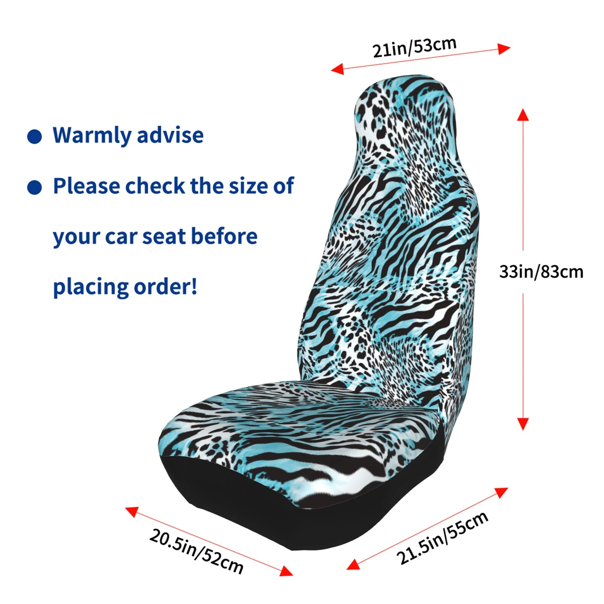 Zebra Leopard Print Car Seat Covers 2 Pack T383