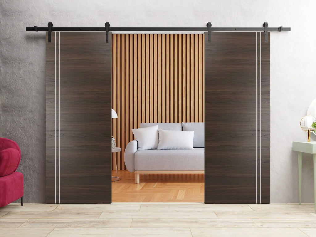 Double Barn Door 36 x 80 inches with Frosted Glass X748