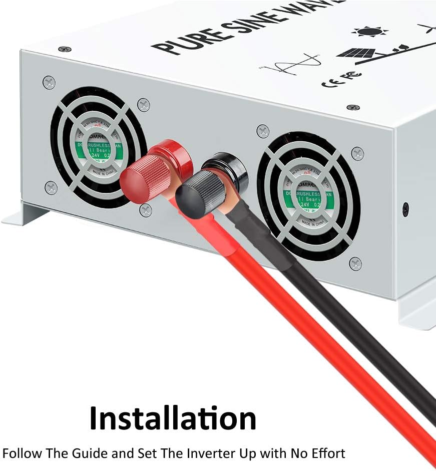 1000 Watt 12V Pure Sine Wave Power Inverter Dual 120V AC Outlets U529116