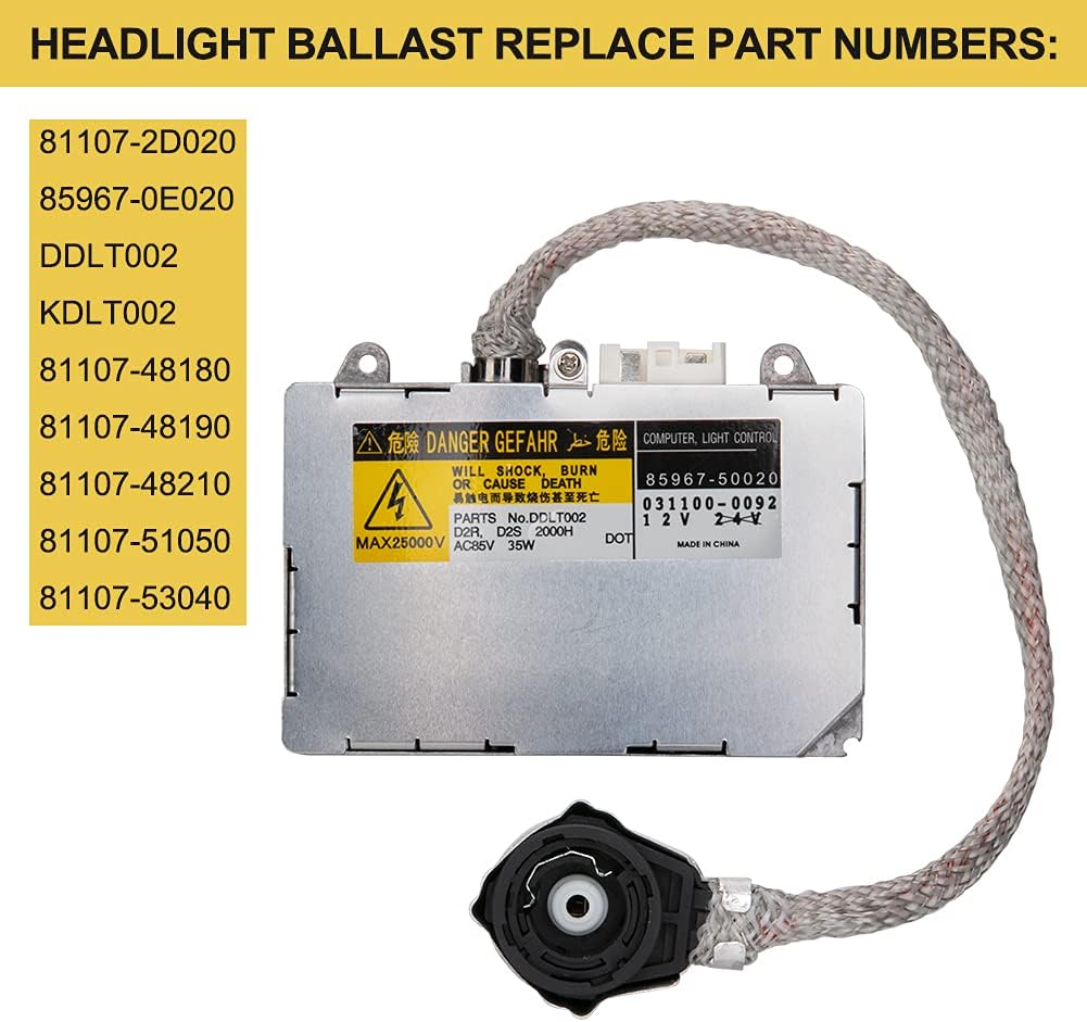 HID Ballast Replaces 81107-2D020, 85967-0E020, DDLT002, KDLT002 (2PCS) Z89511