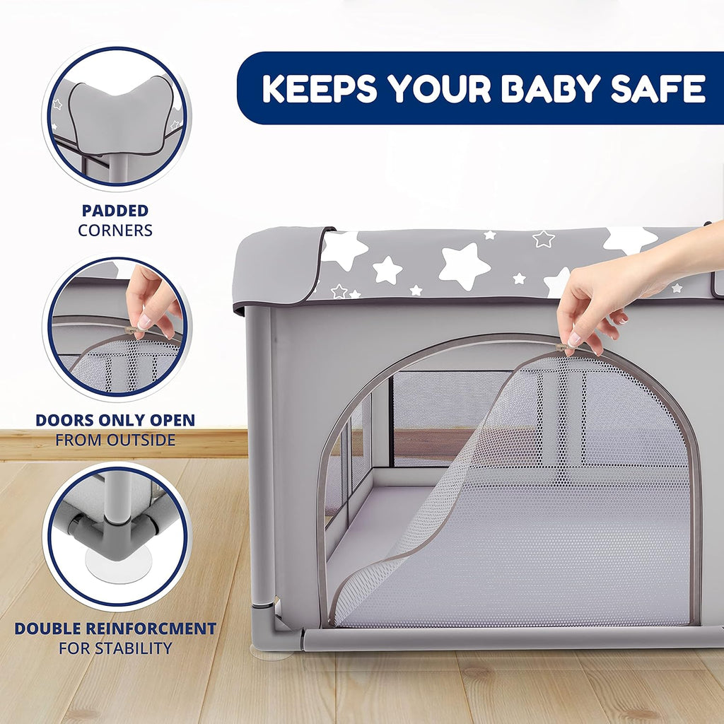 X-Large Foldable Baby Playpen with Carry-Case R9114