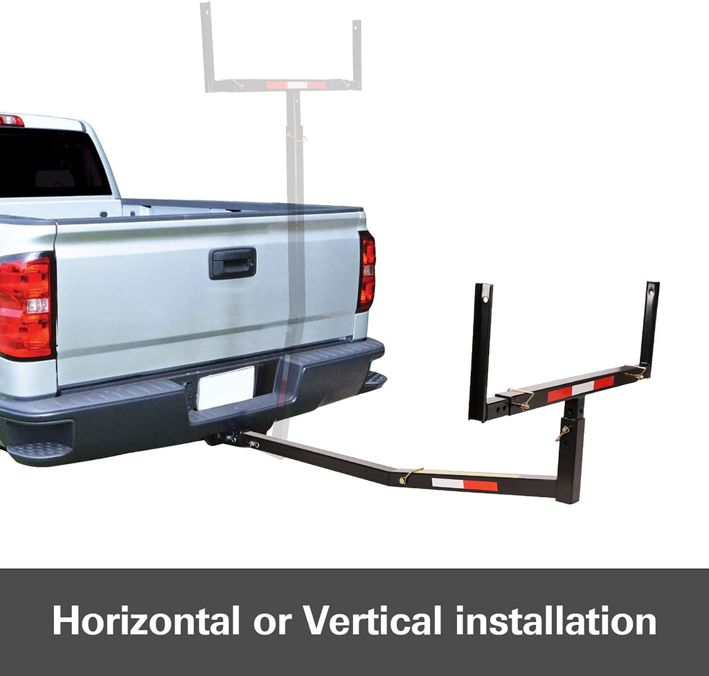 Hitch Mount Truck Bed Extender, All Steel, 750lbs Load Capacity, Black, Pack of 2 F8810