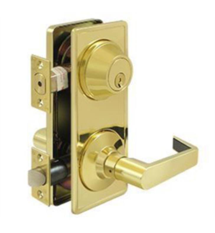 Brushed Chrome Interconnected Lock with Lever B795924