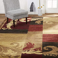 Contemporary Scroll Area Rug, Brown/Red, 5'3"x7'2" L62591