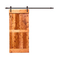 Red Walnut Stained Solid Pine Wood Interior Sliding Barn Door with Hardware Kit H90836