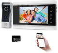 Video Door Phone 7 inch 4 Wired 720P System WiFi Outdoor Camera with 16G TFT Card IR Night Vision Motion Detection Dual-Way X869