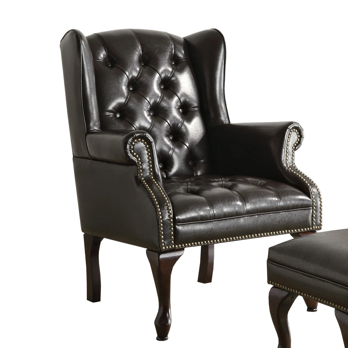 Black Accent Chair with Ottoman Q931808