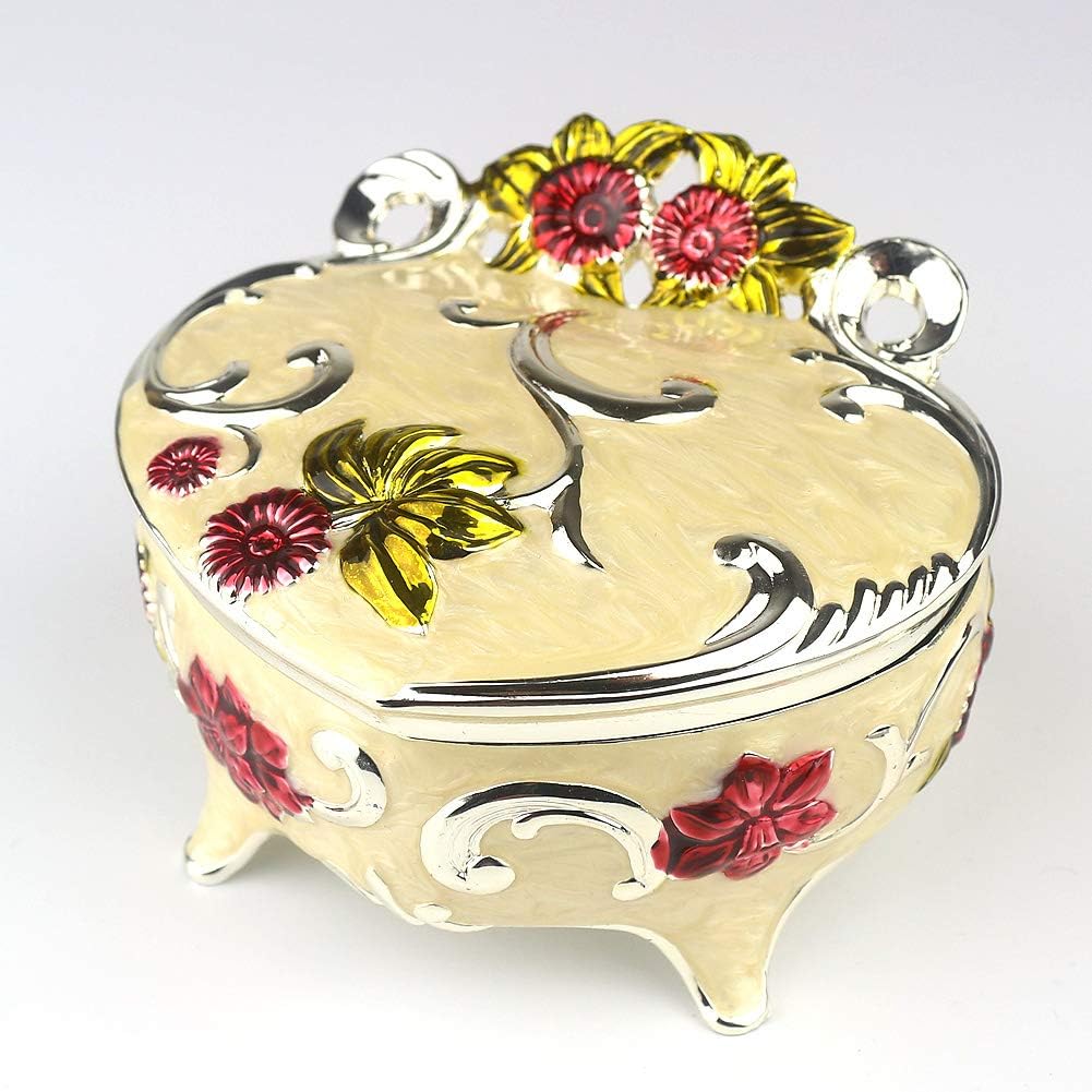 Embossed Metal Music Box Wind Up Movement Music Box, Pack of 2 B3021