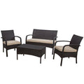 Brown Wicker 4 Piece Chat Set B32289
