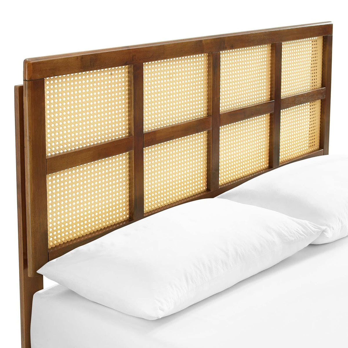 Walnut Wood King Platform Bed O89328