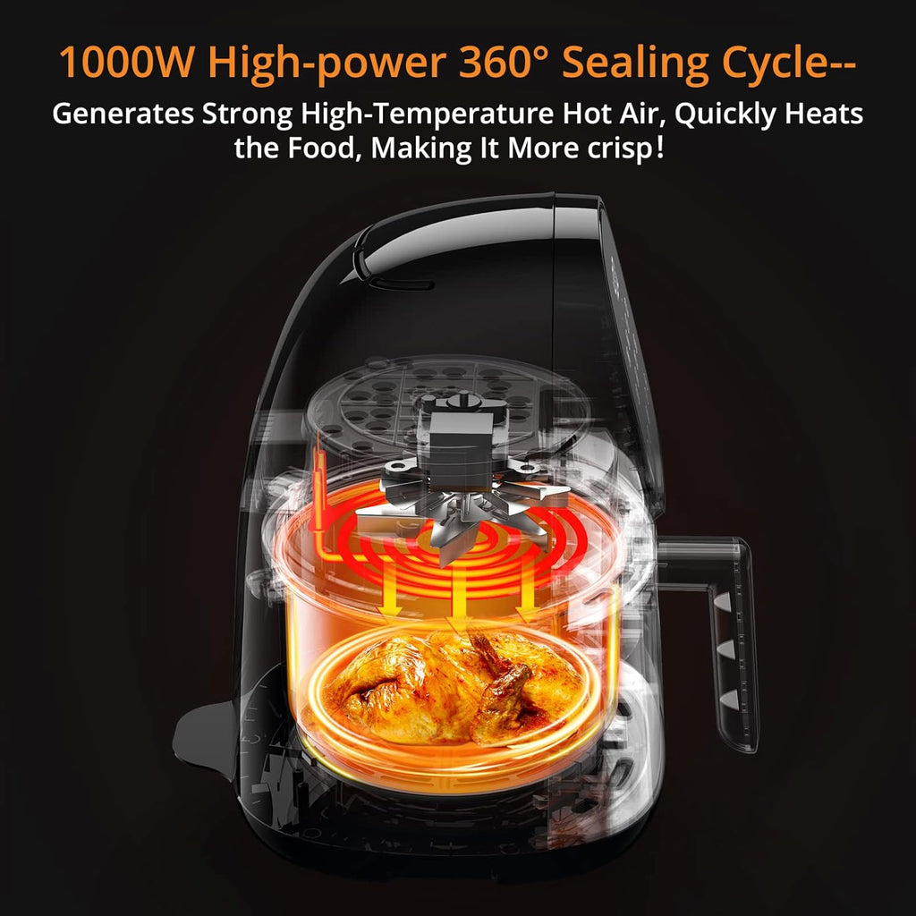 2.2 Quart 1000W Electric Air Fryer with LCD Touch Screen & Nonstick Frying Pot F840