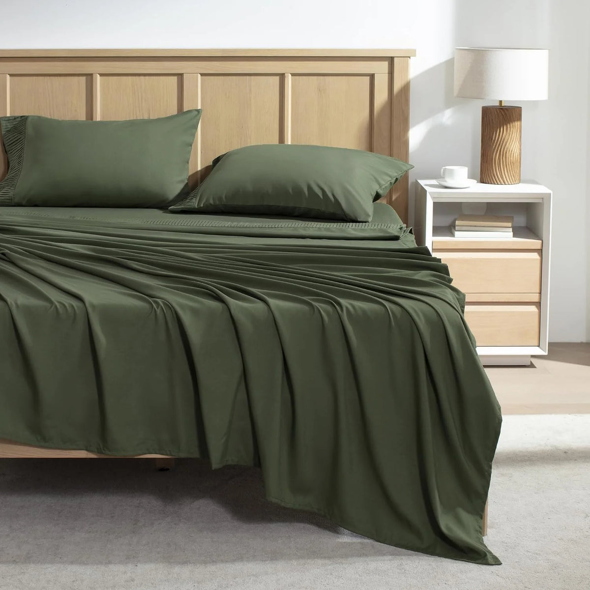 King Size 4 Pieces Microfiber Deep Pocket Bed Sheet Set G657