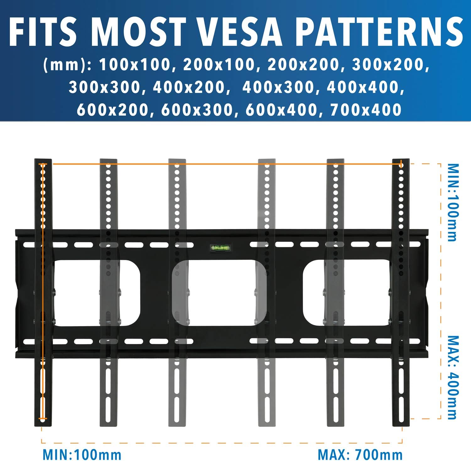 Tilt TV Wall Mount Bracket for Flat Screens, 32” – 65”, Black L970