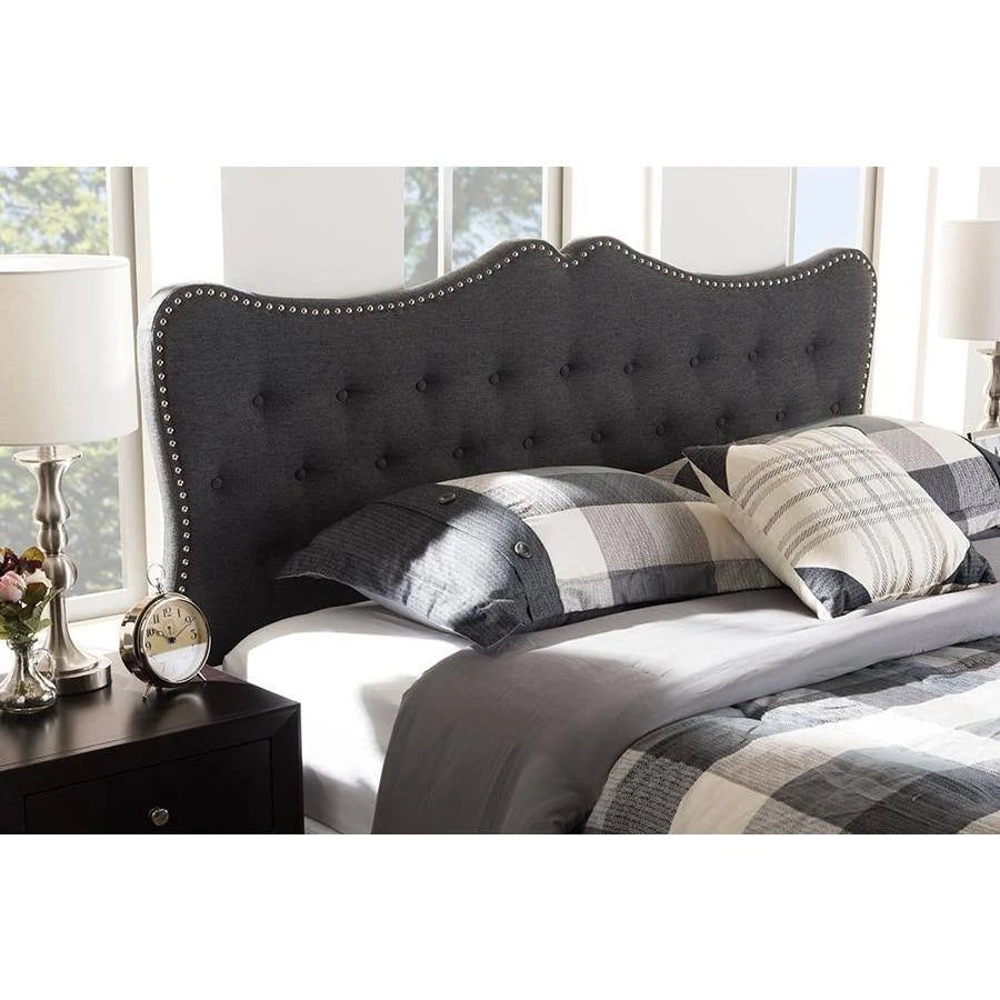Dark Grey Fabric Full Size Headboard C9450