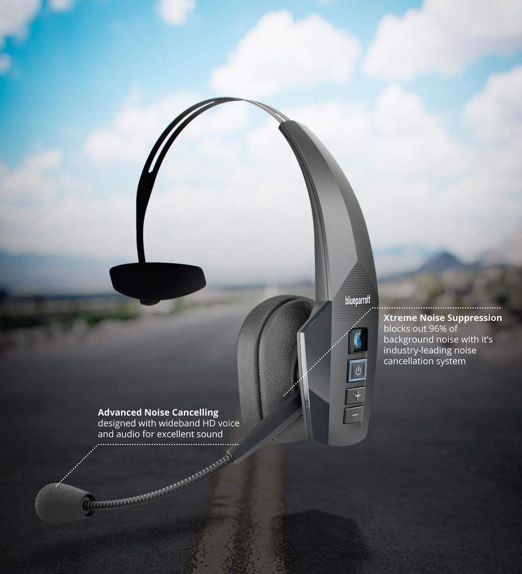 Noise Canceling Bluetooth Headset with Carrying Case and Replacement Ear Pads N10844
