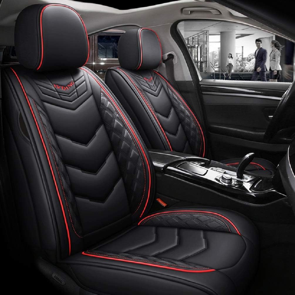 Black PU Leather Car Seat Cover 5-Seater J95968