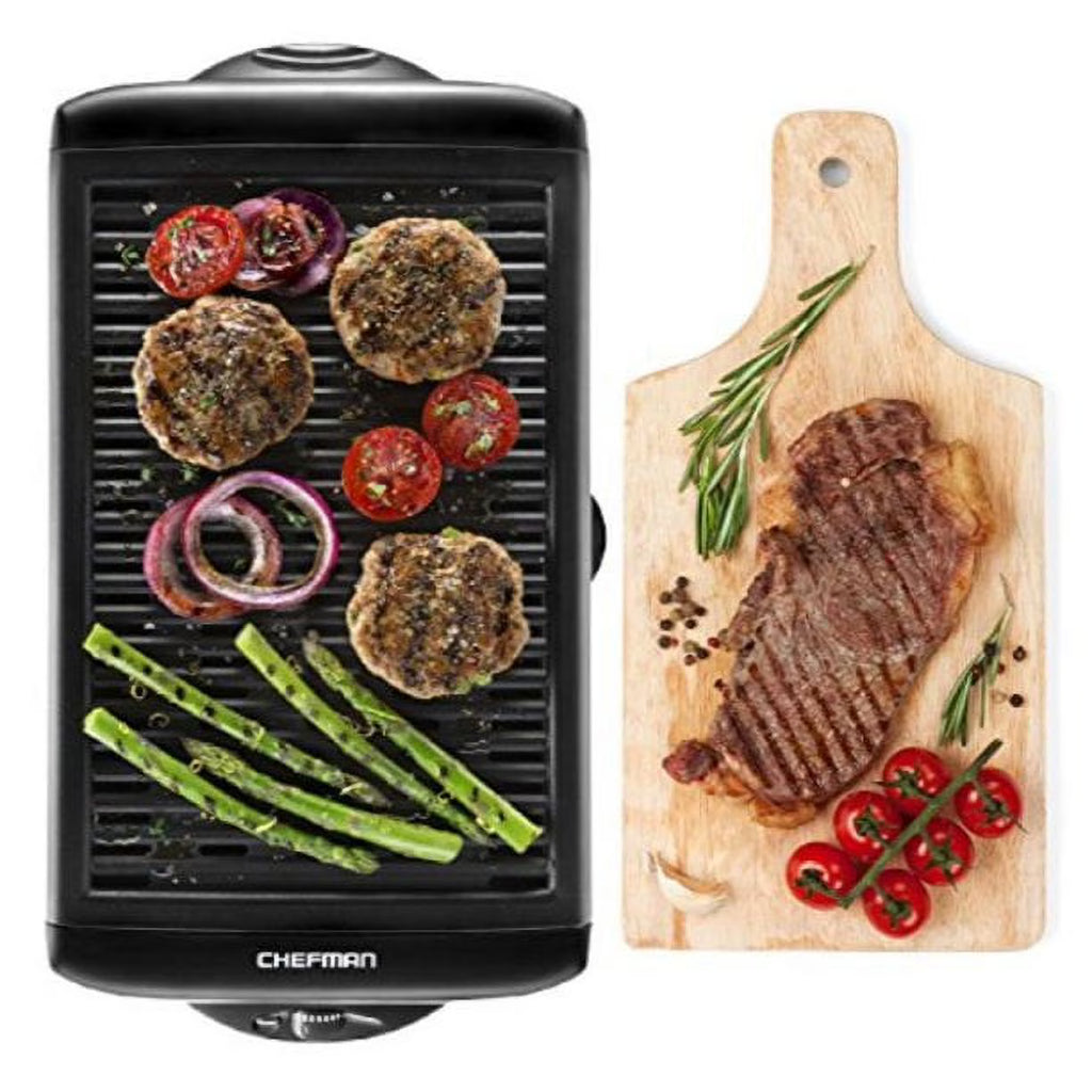 Black Electric Smokeless Indoor Grill with Non-Stick Cooking Surface S1879