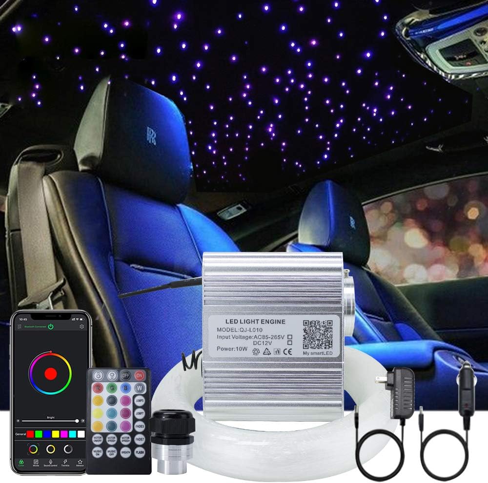 Fiber Optic Star Ceiling Sky Light, 450 Strands 0.03in/0.75mm 9.8ft/3m, 28key RF Remote Control Y52725