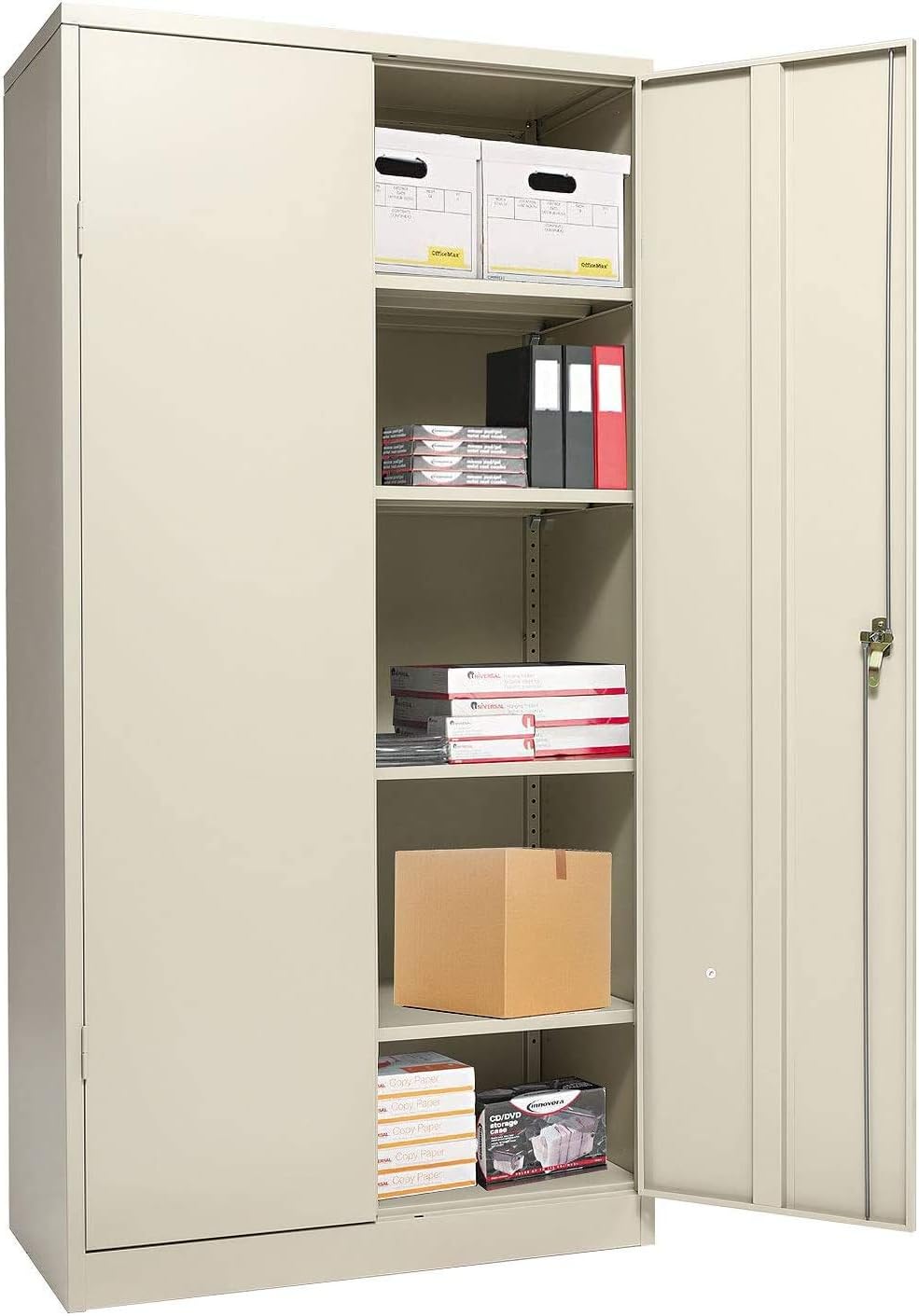Tall Metal Storage Cabinet with 4 Adjustable Shelves N48381