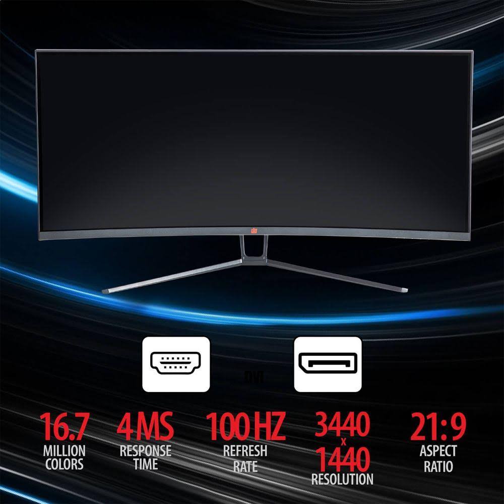 35x22 Curved UltraWide LED Gaming Monitor, 3440x1440 21:9 100Hz (2-Pack) P23385