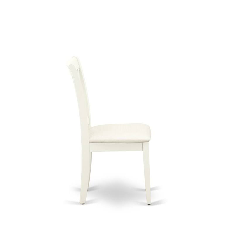 Set of 2 Linen White Fabric Upholstered Chairs D7949