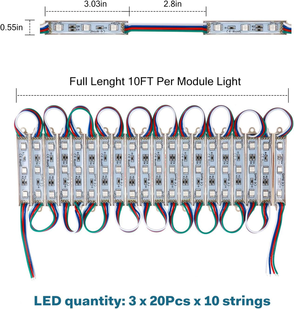 200Pcs Waterproof RGB LED Module Light for Storefront Signs B188267