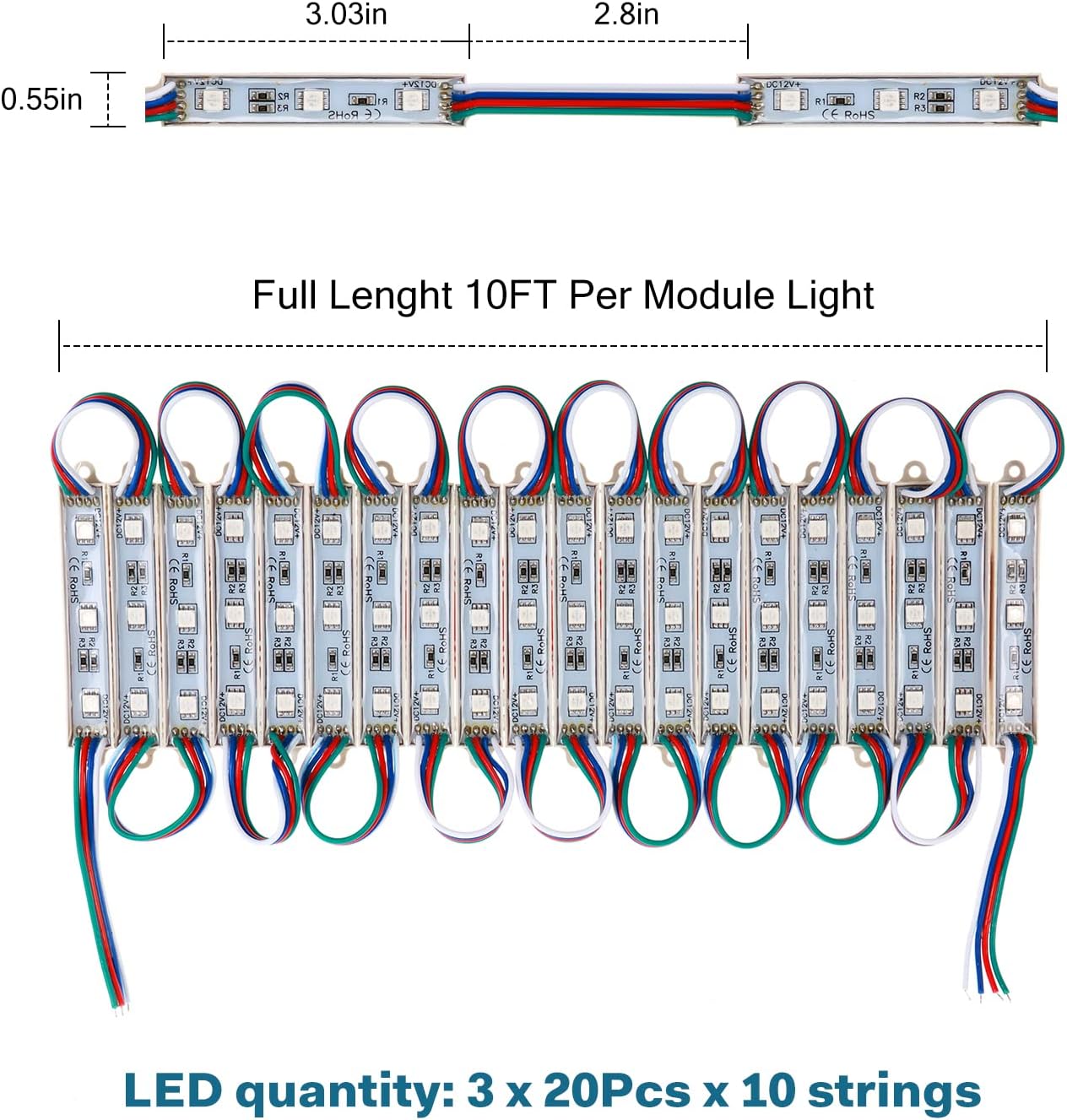 200Pcs Waterproof RGB LED Module Light for Storefront Signs B188267