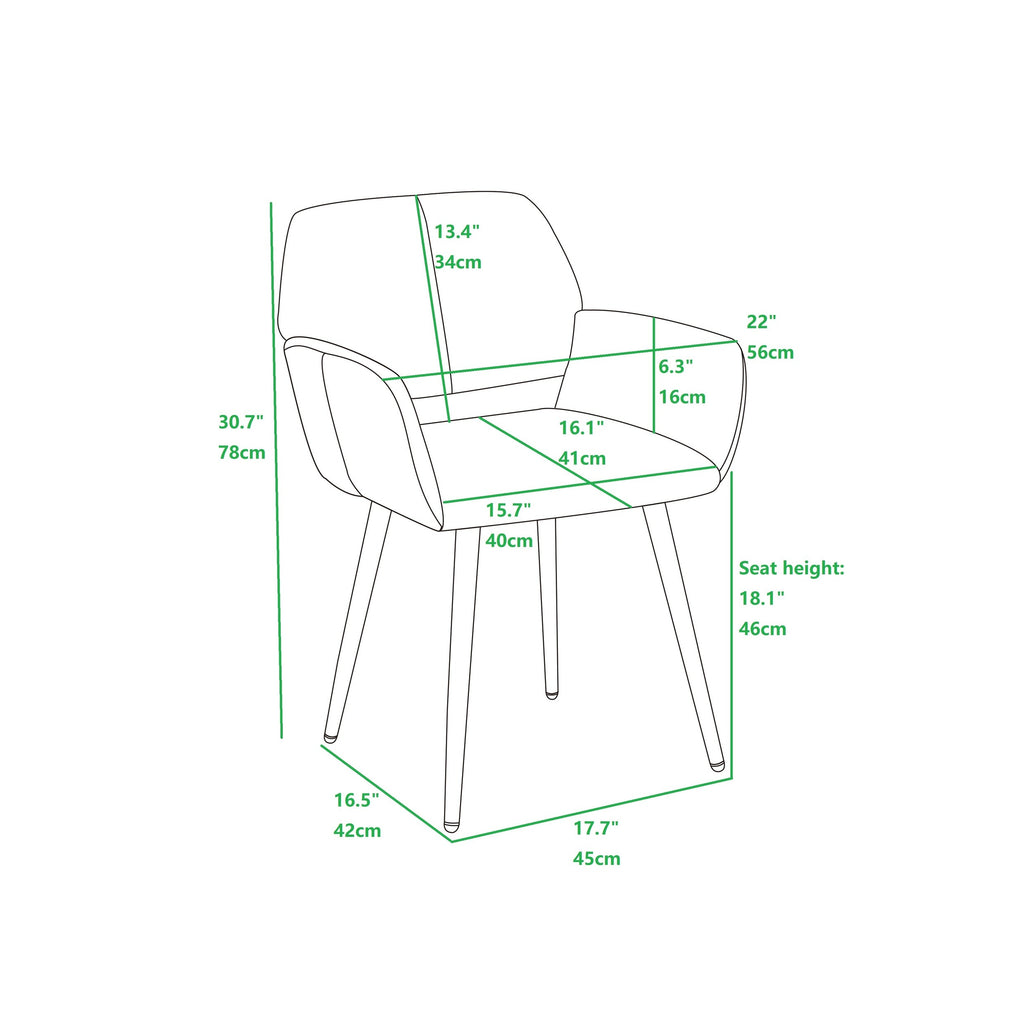 Gray Upholstered Dining Chair with Wood Legs C557