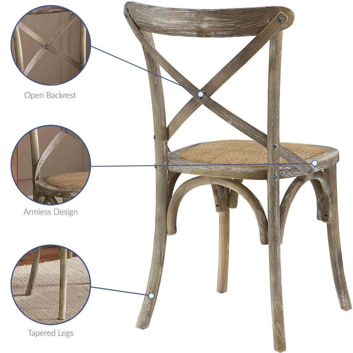 White Dining Side Chair Set of 4 J95401