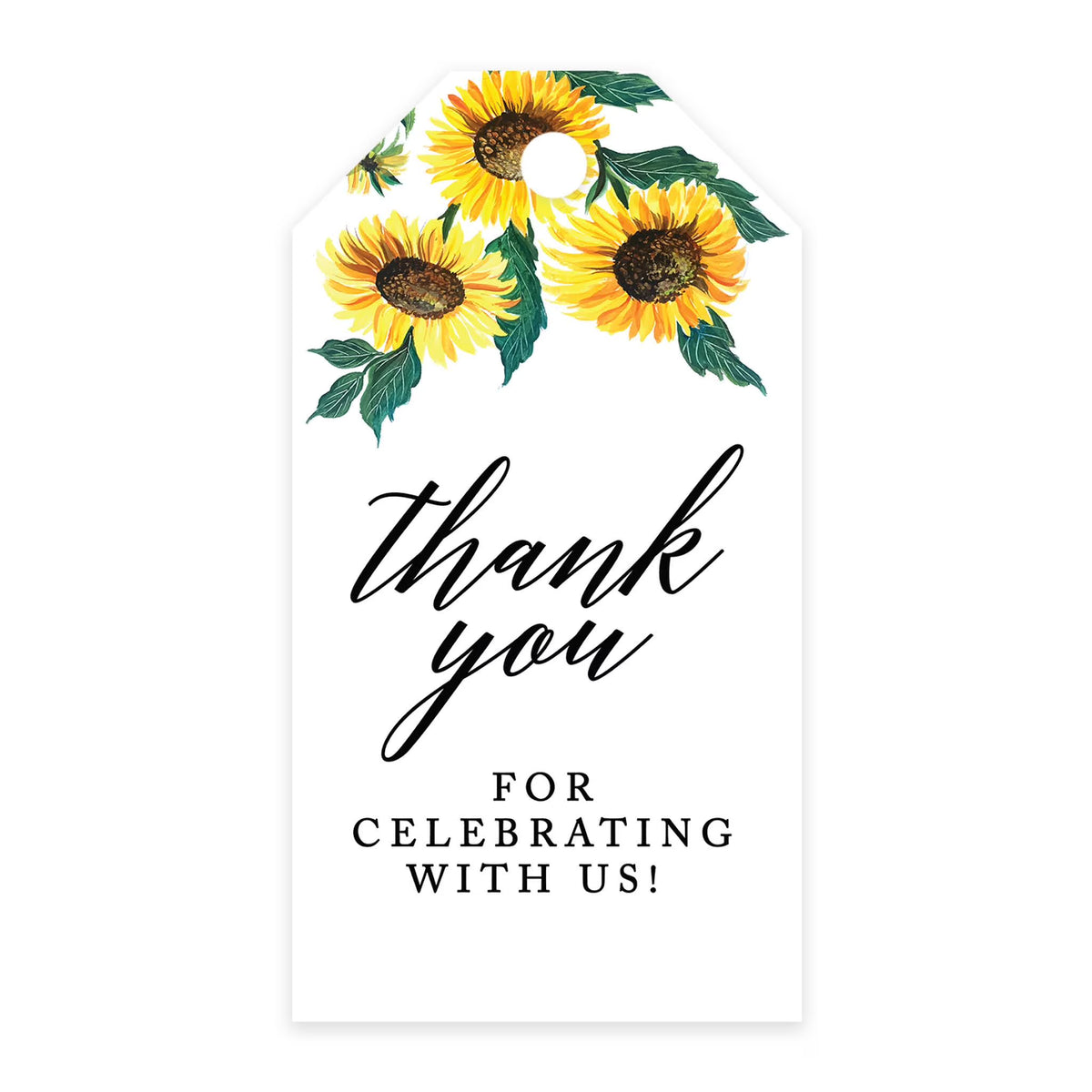 100-Pk Sunflowers Cardstock Gift Tags A9731