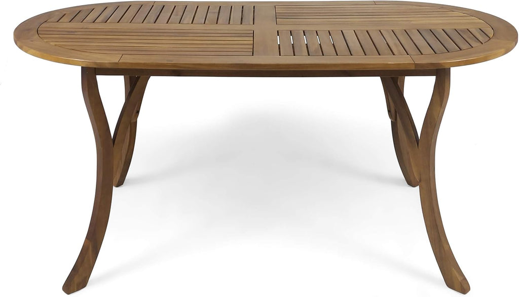 Teak Acacia Wood Oval Dining Table I482397