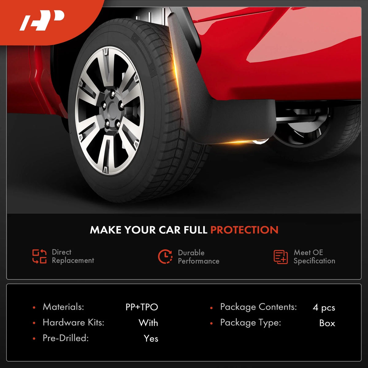 Splash Guards Mud Flaps 4-Pcs Kit G192332