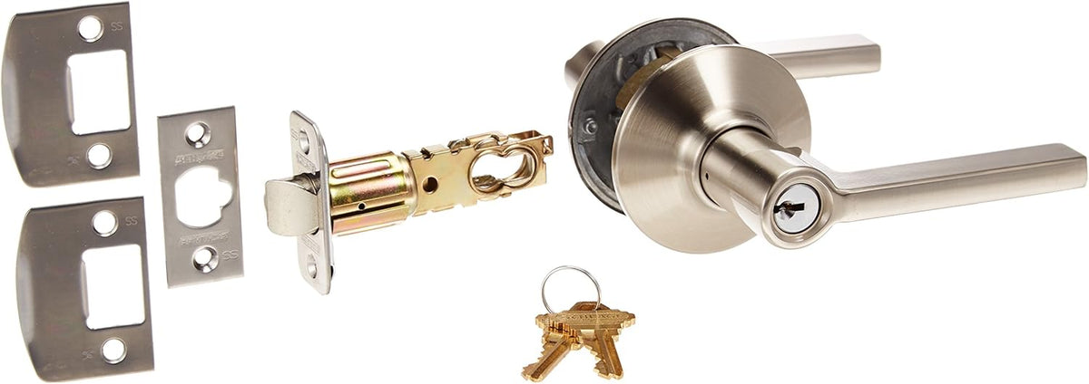Satin Nickel Storeroom Door Lever Set X819