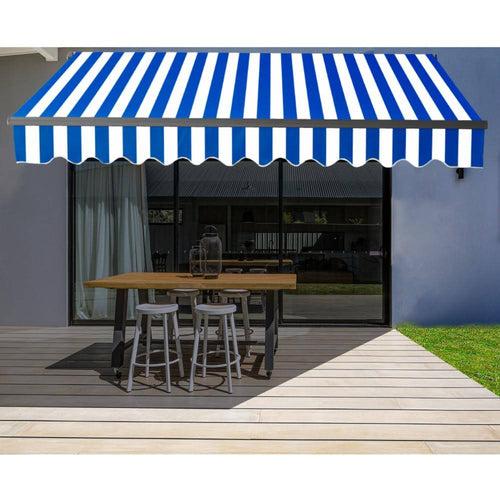 10 x 8 ft. Black Frame Retractable Patio Canopy Awning C7688