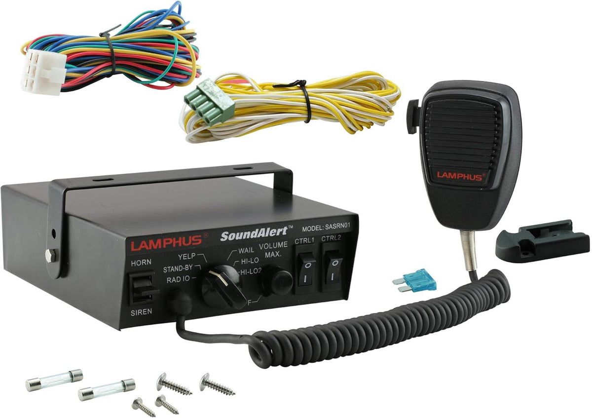 12V 100W Police Siren PA System Amplifier Controller with Handheld Microphone J1429