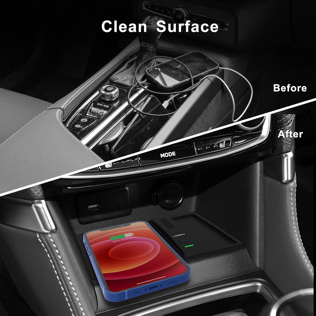 Wireless Charger Center Console Organizer for Subaru Forester Crosstrek Impreza I50478