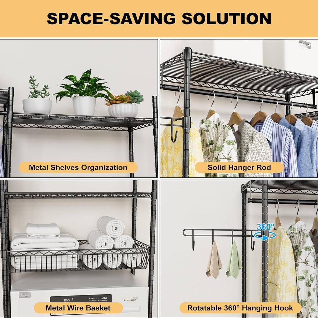 2 Pack 2 Tier Adjustable Height Freestanding Storage Shelf K2801