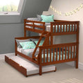 Twin Over Full Solid Wood Bunk Bed with Trundle B5328