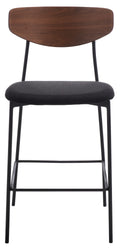 Walnut/Black Scandinavian Counter Stool C7187