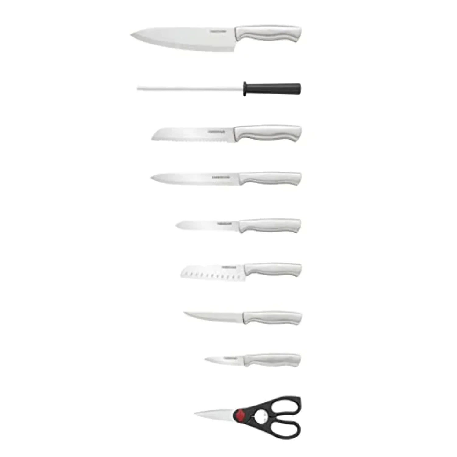 15 Pc Stamped Stainless Steel Knife Block Set W2321